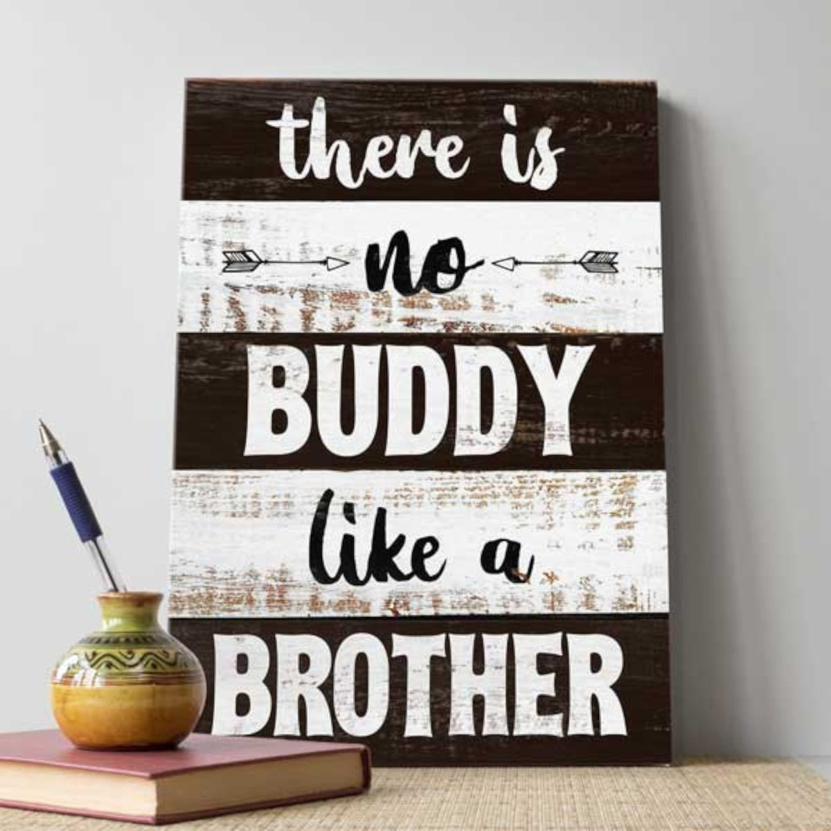 No Buddy Like A Brother Canvas Wall Art – Gift for Brother