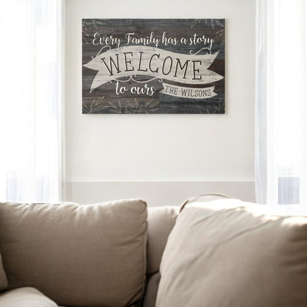 Personalized Welcome to Our Story Premium Canvas