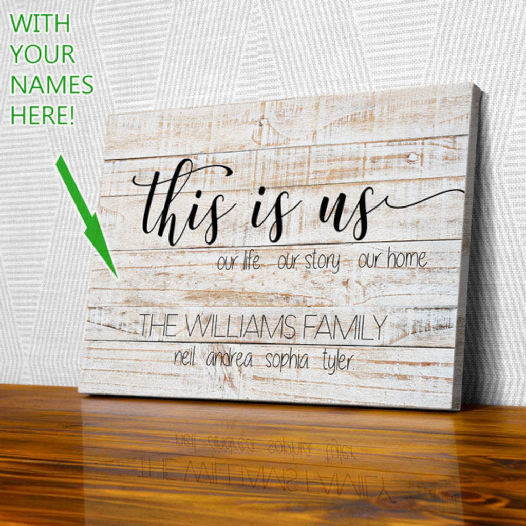 Personalized This Is Us - Our Home Canvas Wall Art – Family Home Decor
