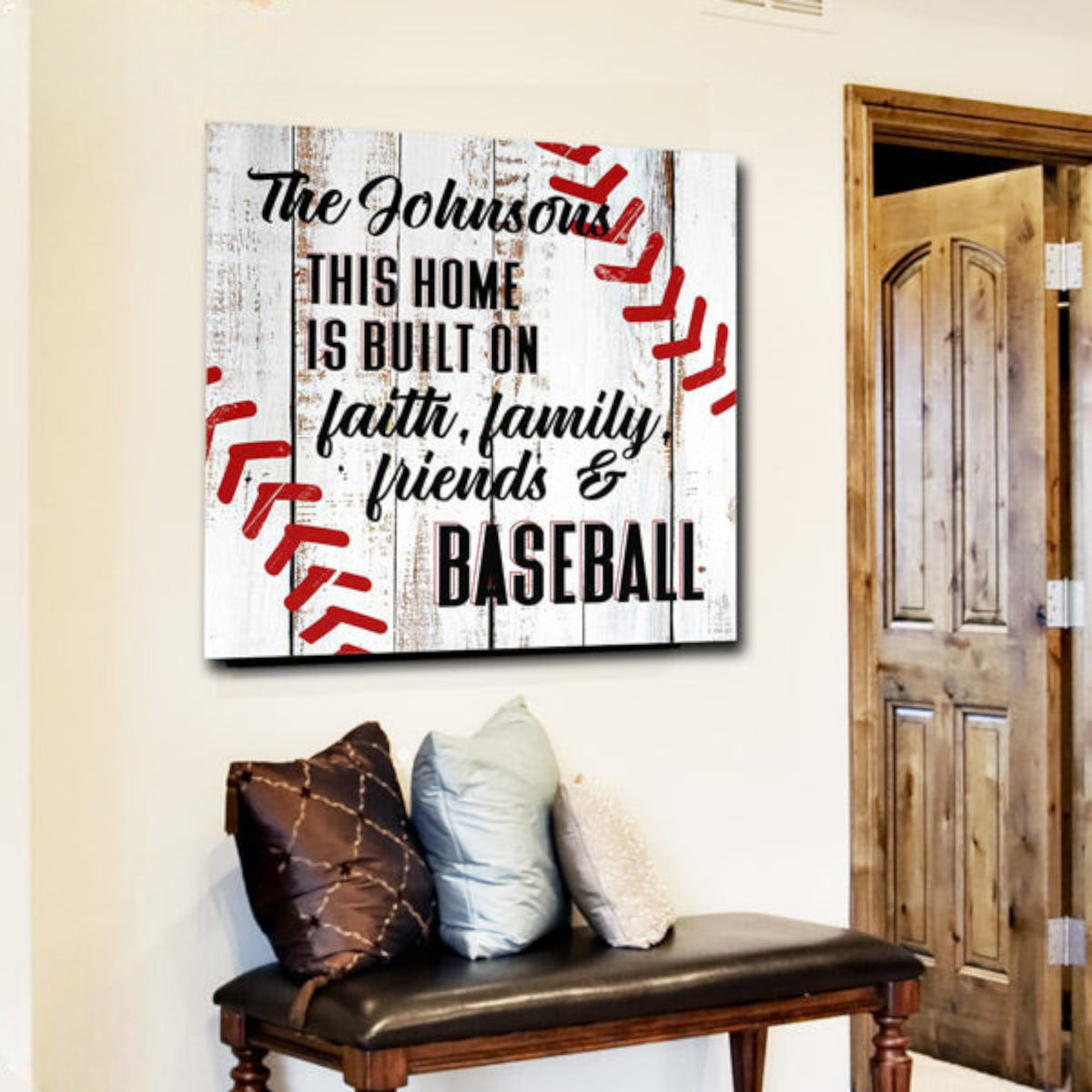 Personalized Family, Friends, Baseball Premium Canvas