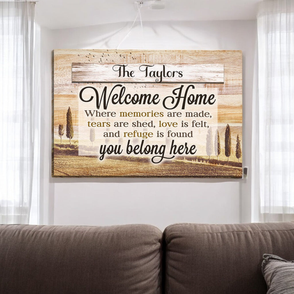 Personalized Welcome Home - You Belong Here Premium Canvas
