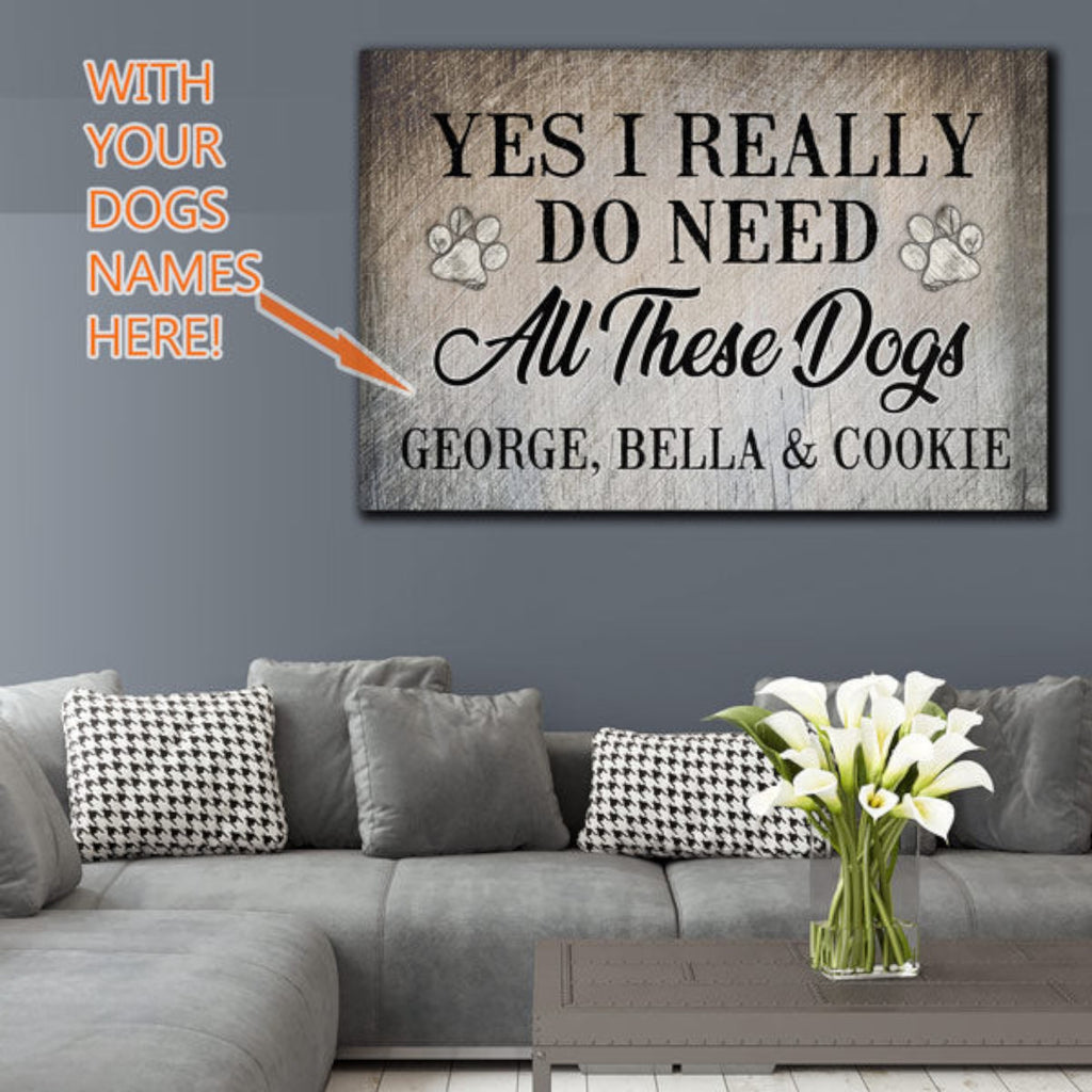 Personalized All These Dogs Premium Canvas