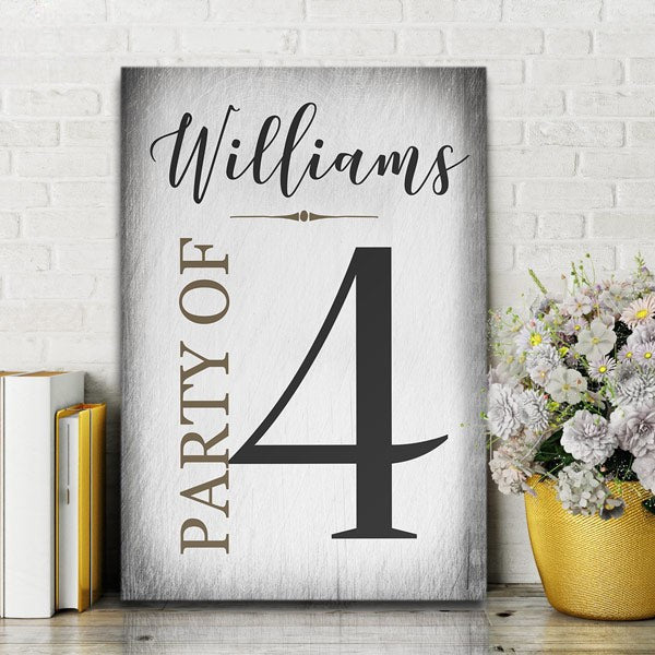 Personalized Family Name Party of. . Premium Canvas