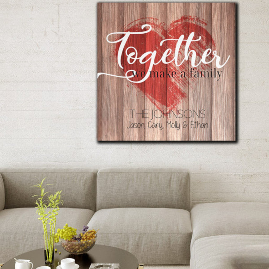 Personalized Together We Make a Family Premium Canvas