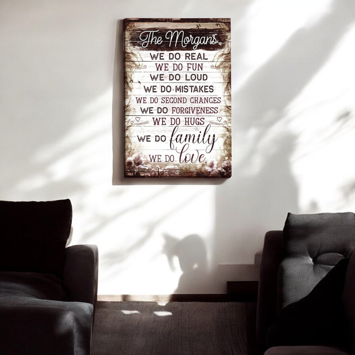 Personalized We Do Real, We Do Family, We Do Love Premium Canvas