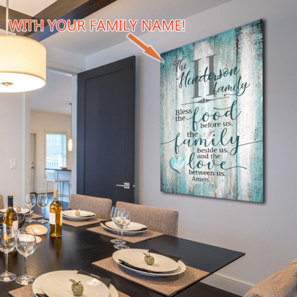 Personalized Food, Family, Love Premium Canvas