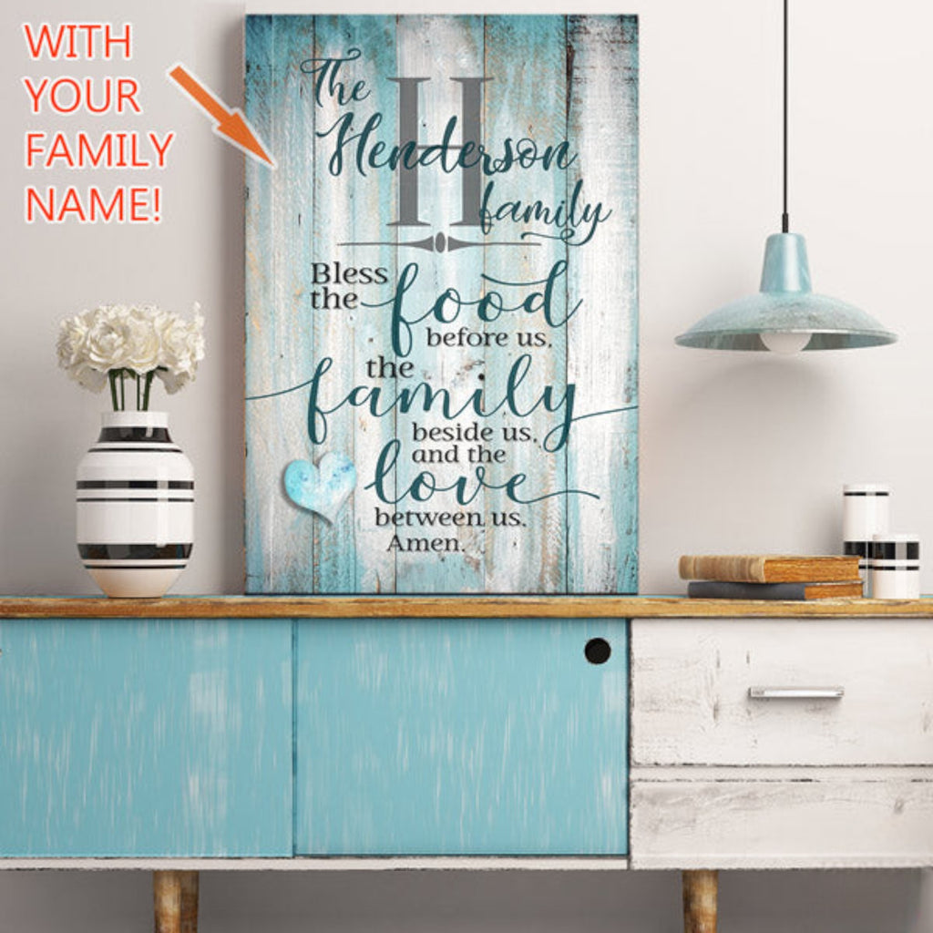 Personalized Food, Family, Love Premium Canvas