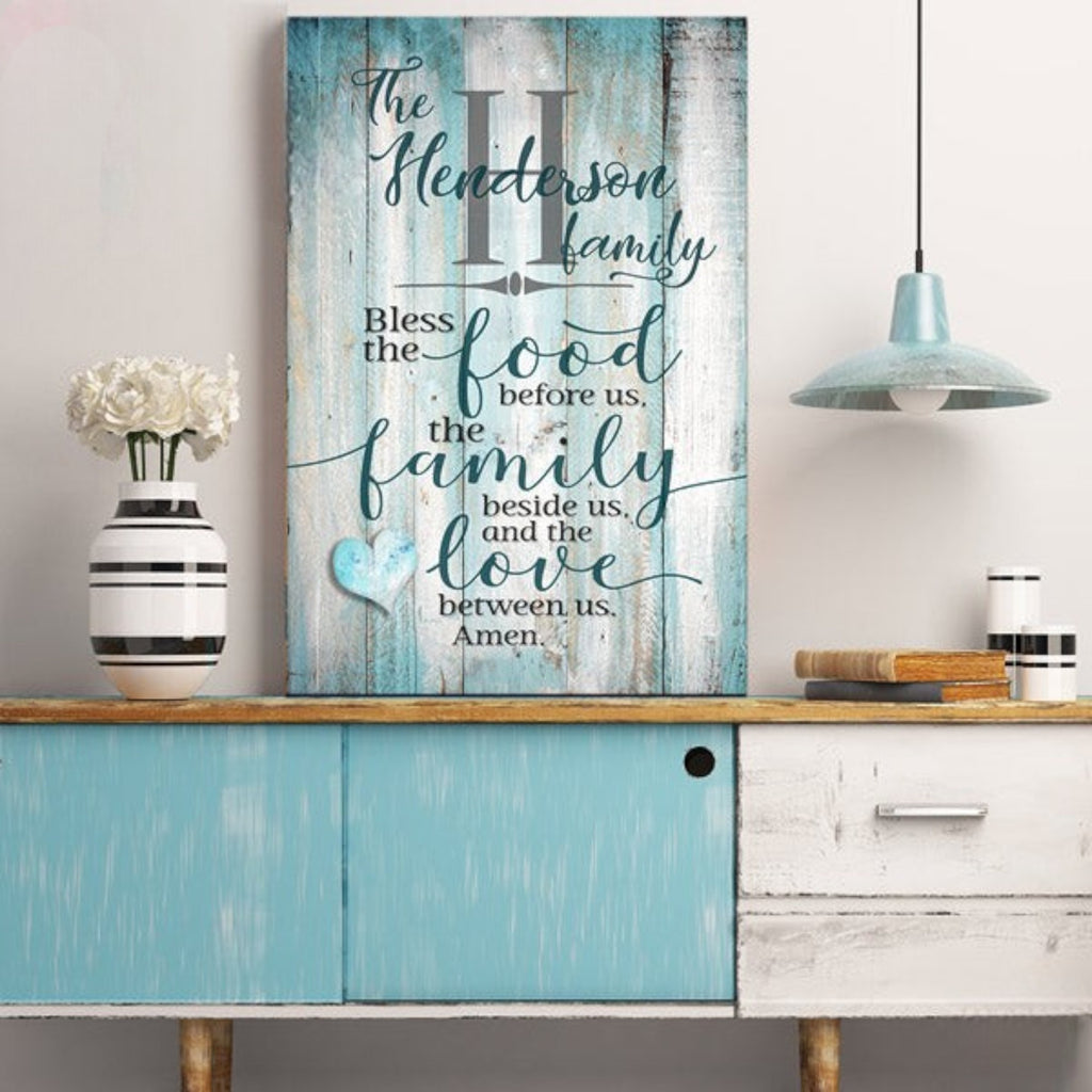 Personalized Food, Family, Love Premium Canvas