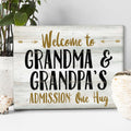 Welcome to Grandma And Grandpas Premium Canvas