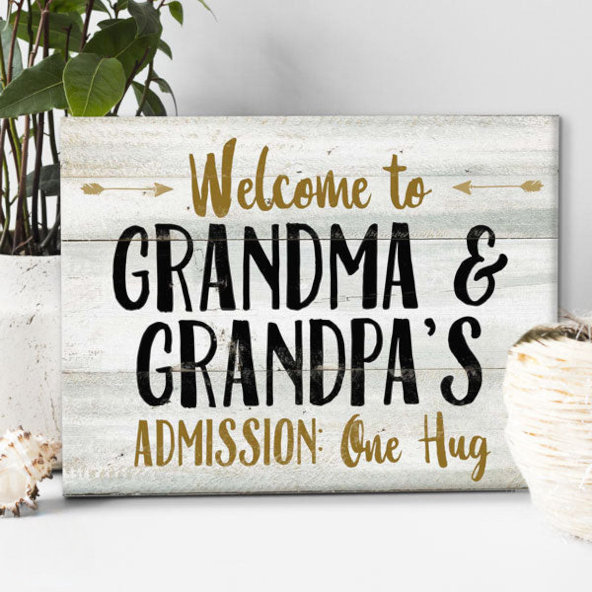 Welcome to Grandma And Grandpas Premium Canvas