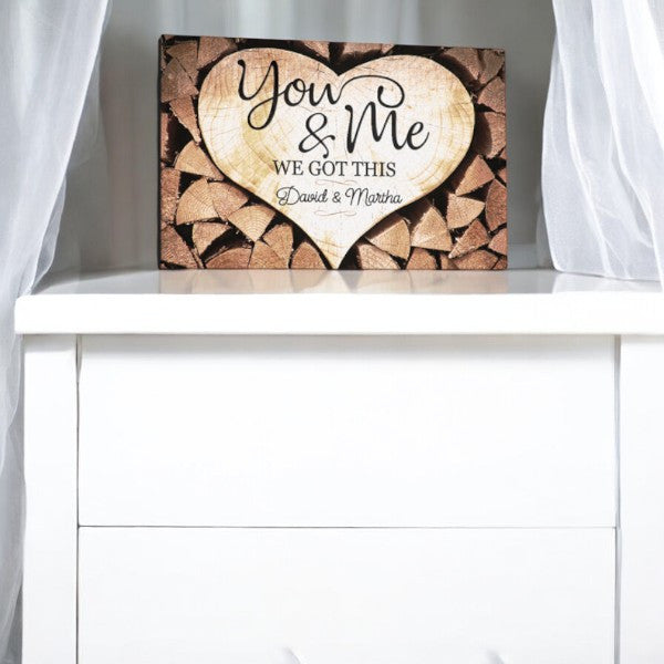 Personalized You & Me We Got This Premium Rustic Canvas