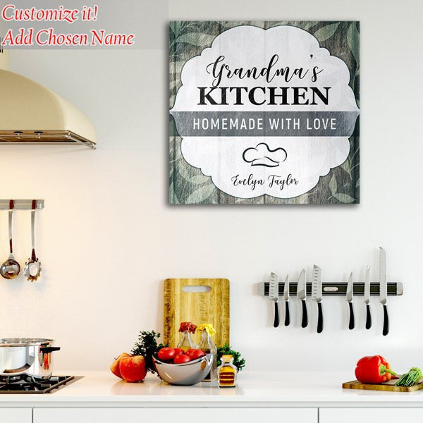 Personalized Grandmas Kitchen - Homemade With Love Premium Canvas