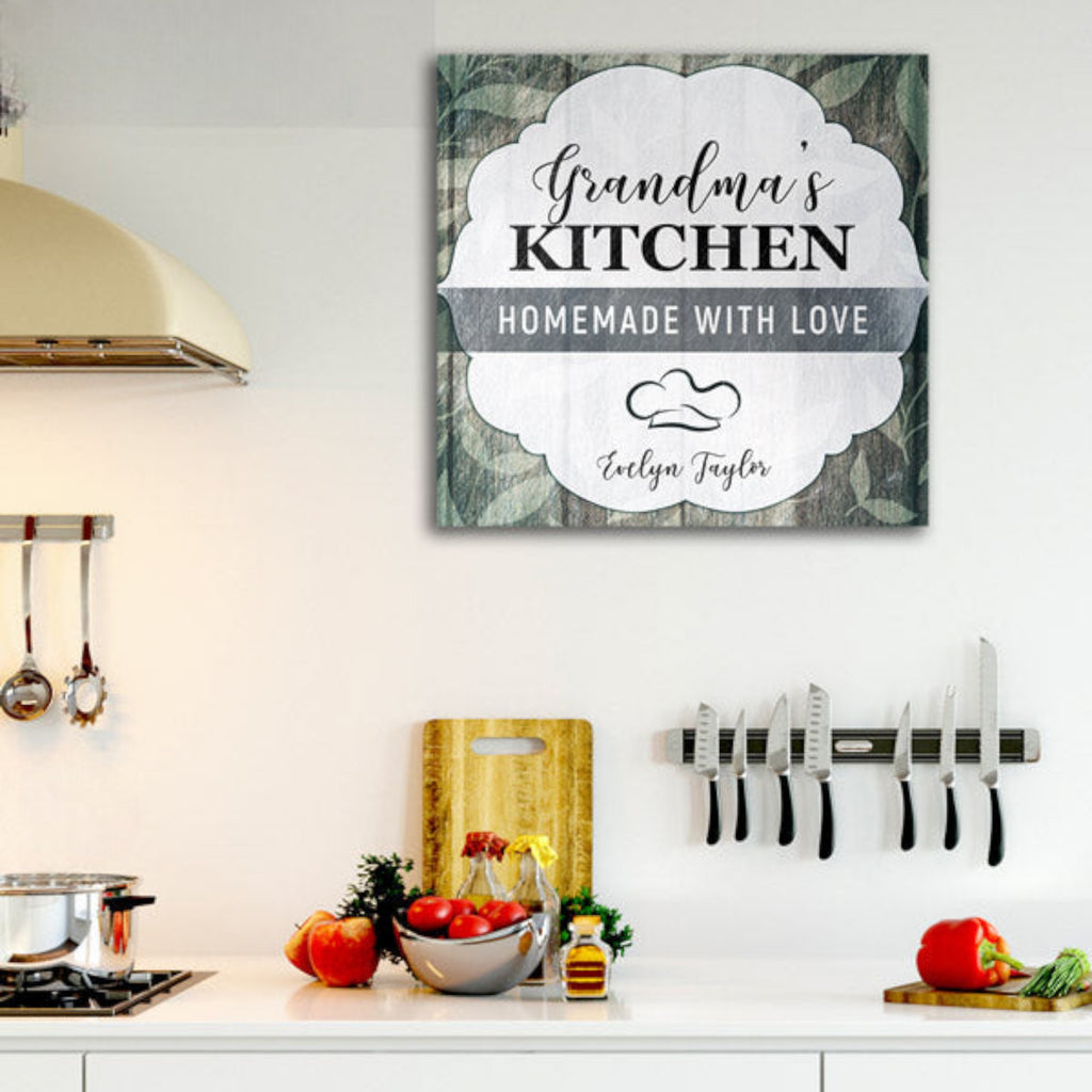 Personalized Grandmas Kitchen - Homemade With Love Premium Canvas