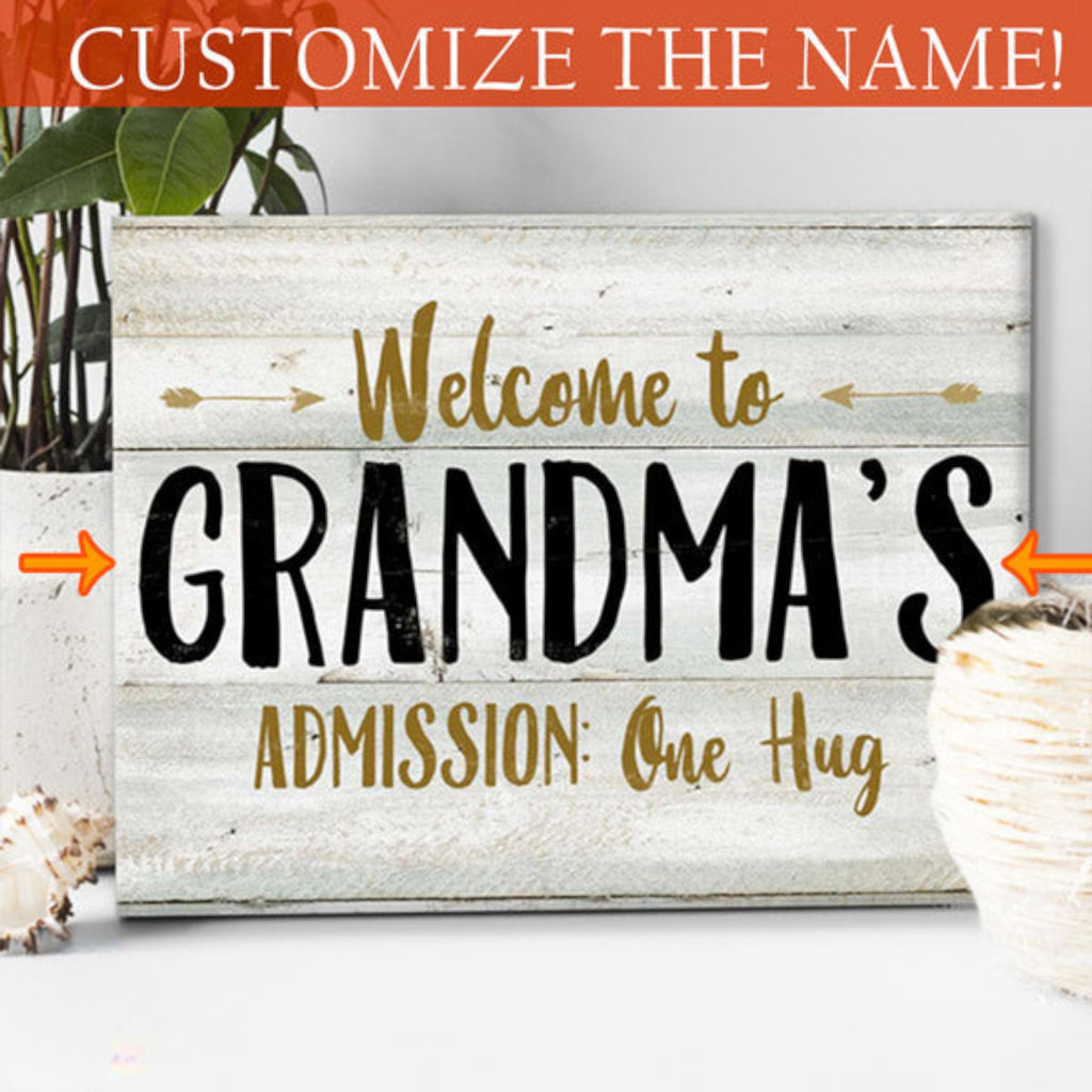 Personalized Welcome To Grandmas Premium Canvas