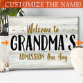 Personalized Welcome To Grandmas Premium Canvas