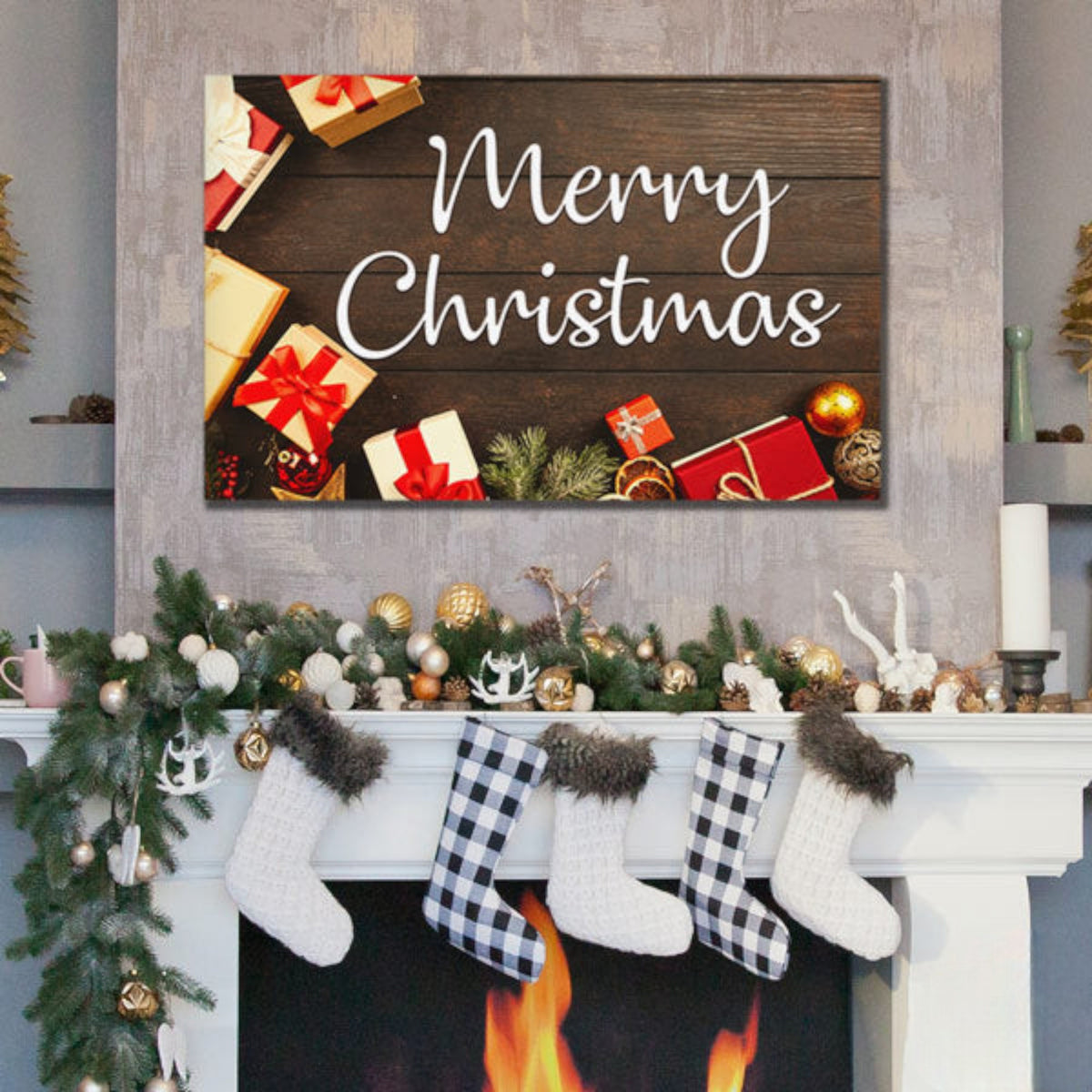 Merry Christmas Canvas Wall Art – Christmas Decor