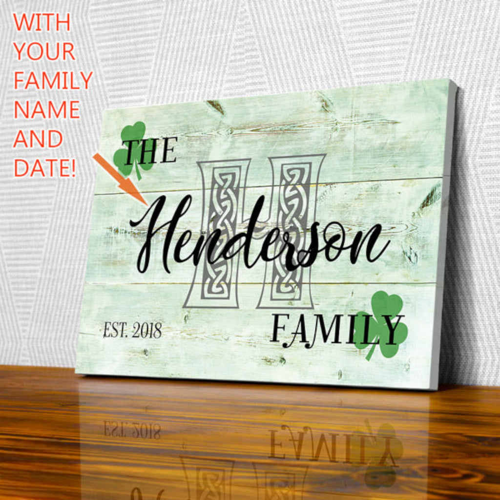 Personalized Irish Family Name Premium Canvas