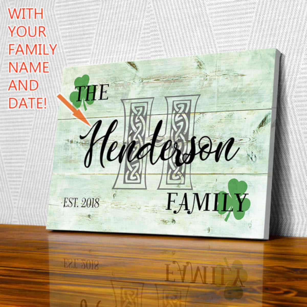 Personalized Irish Family Name Premium Canvas