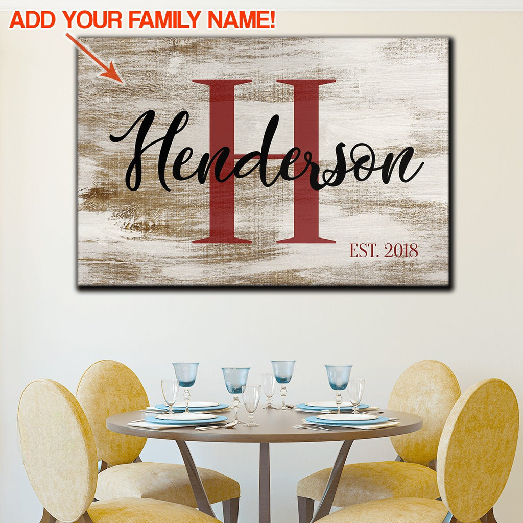 Personalized Family Name Premium Canvas