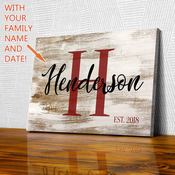 Personalized Family Name Premium Canvas