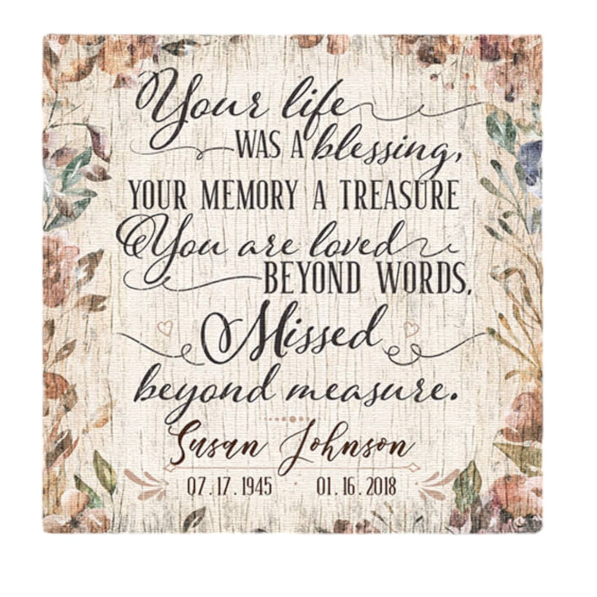 Personalized Your Memory A Treasure Premium Memorial Canvas Wall Art