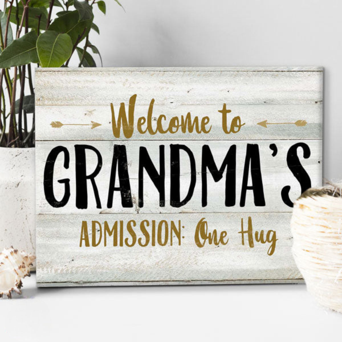 Welcome To Grandmas Premium Canvas