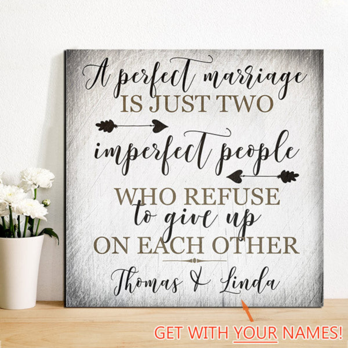 Personalized A Perfect Marriage Premium Canvas