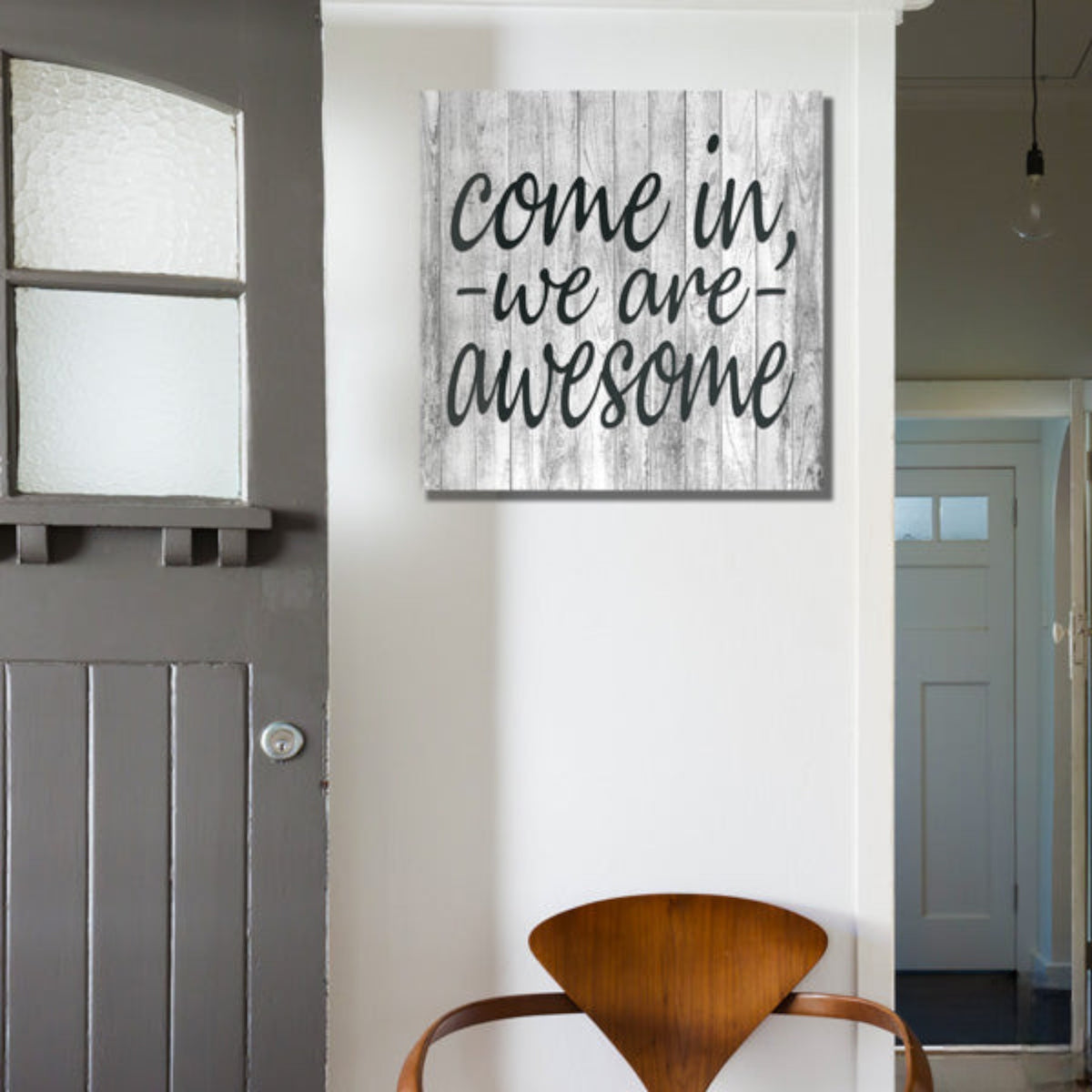 Come In, We Are Awesome Canvas Wall Art – Front Door Welcome Decor