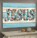 Seashell Jesus Canvas Wall Art – Christian Wall Decor