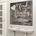 Bless The Food, The Family And The Love Canvas Wall Art – Kitchen Wall Decor