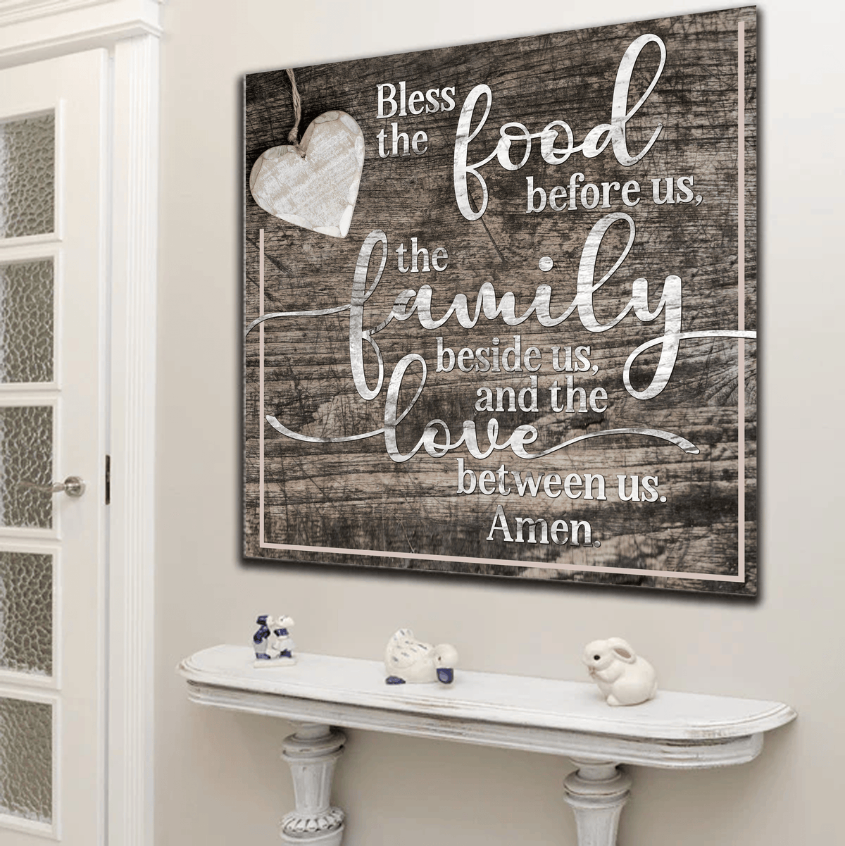 Bless The Food, The Family And The Love Canvas Wall Art – Kitchen Wall Decor