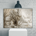 Butterfly Just Breathe By Window Canvas Wall Art