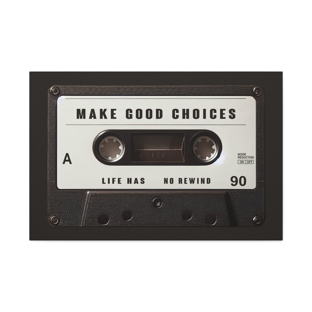 Make Good Choices Canvas Wall Art Decor, Inspirational Cassette Canvas, Motivational Canvas for Home Office Wall Decor
