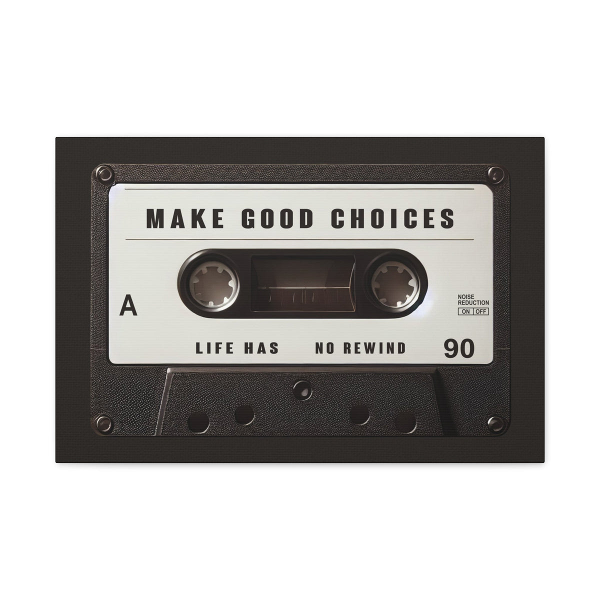 Make Good Choices Canvas Wall Art Decor, Inspirational Cassette Canvas, Motivational Canvas for Home Office Wall Decor