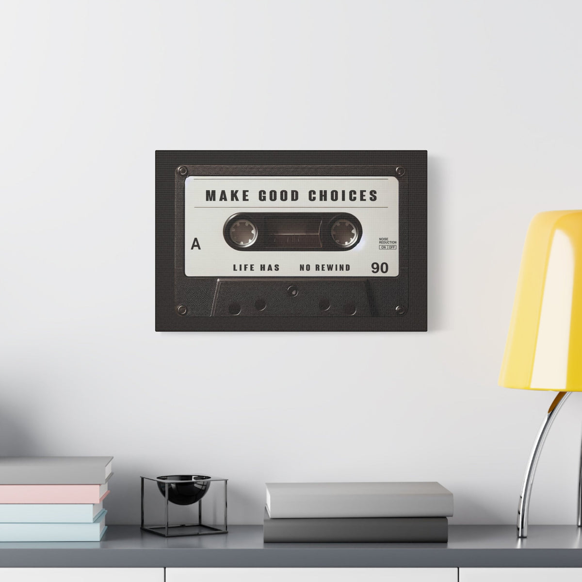 Make Good Choices Canvas Wall Art Decor, Inspirational Cassette Canvas, Motivational Canvas for Home Office Wall Decor