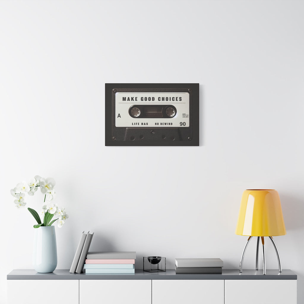 Make Good Choices Canvas Wall Art Decor, Inspirational Cassette Canvas, Motivational Canvas for Home Office Wall Decor