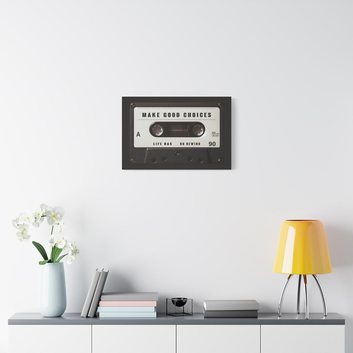 Make Good Choices Canvas Wall Art Decor, Inspirational Cassette Canvas, Motivational Canvas for Home Office Wall Decor