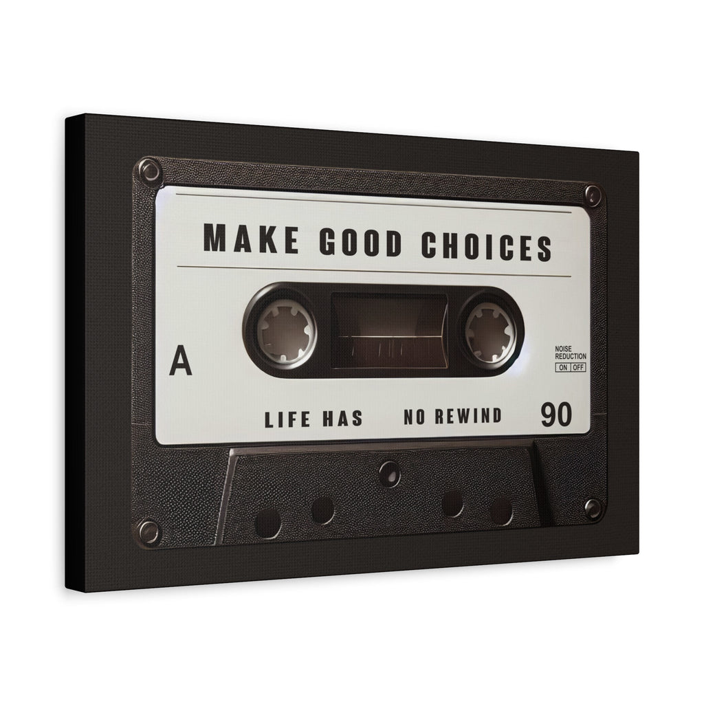 Make Good Choices Canvas Wall Art Decor, Inspirational Cassette Canvas, Motivational Canvas for Home Office Wall Decor