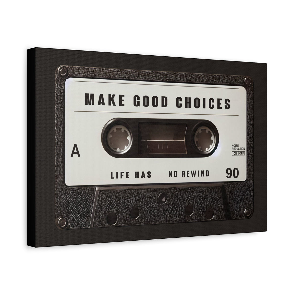 Make Good Choices Canvas Wall Art Decor, Inspirational Cassette Canvas, Motivational Canvas for Home Office Wall Decor