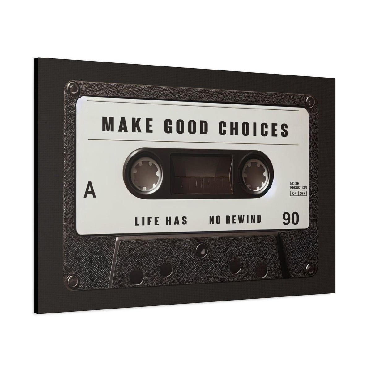 Make Good Choices Canvas Wall Art Decor, Inspirational Cassette Canvas, Motivational Canvas for Home Office Wall Decor