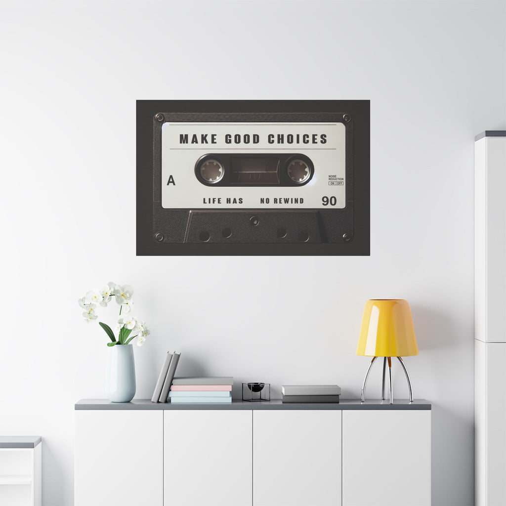 Make Good Choices Canvas Wall Art Decor, Inspirational Cassette Canvas, Motivational Canvas for Home Office Wall Decor