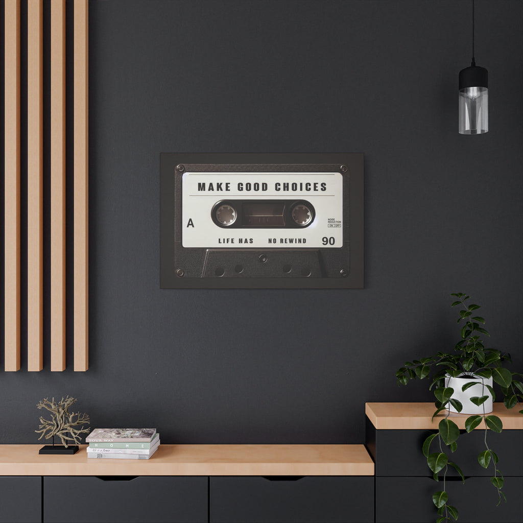 Make Good Choices Canvas Wall Art Decor, Inspirational Cassette Canvas, Motivational Canvas for Home Office Wall Decor