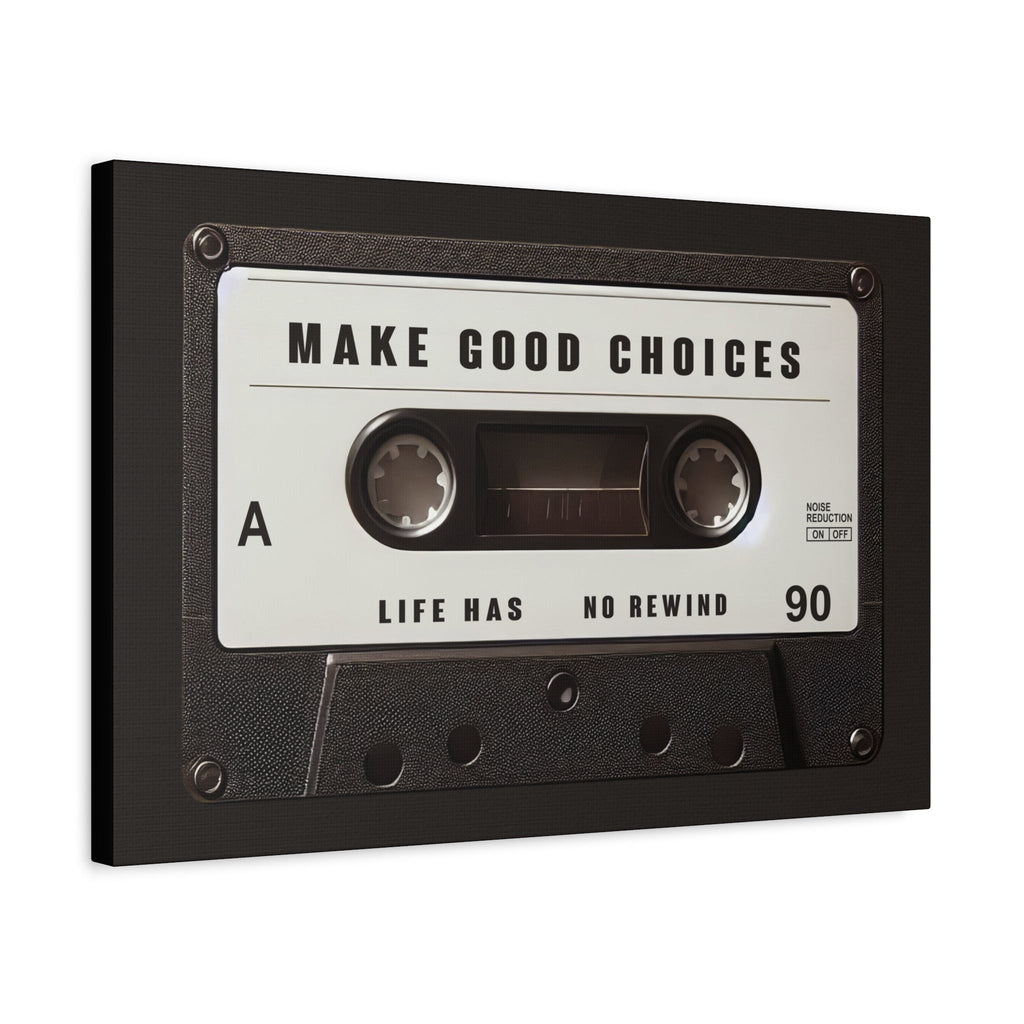 Make Good Choices Canvas Wall Art Decor, Inspirational Cassette Canvas, Motivational Canvas for Home Office Wall Decor