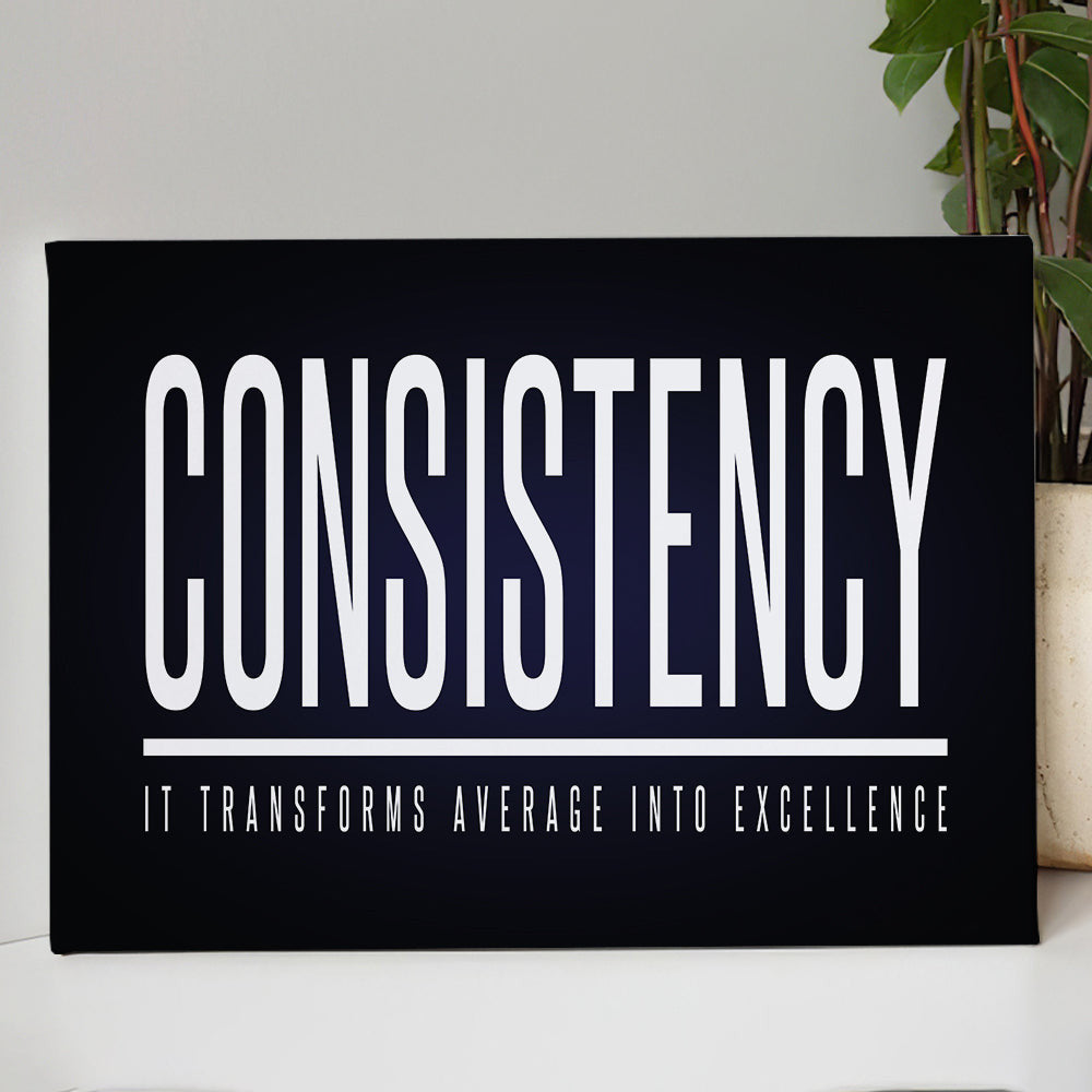 Consistency Definition Motivational Canvas Wall Art