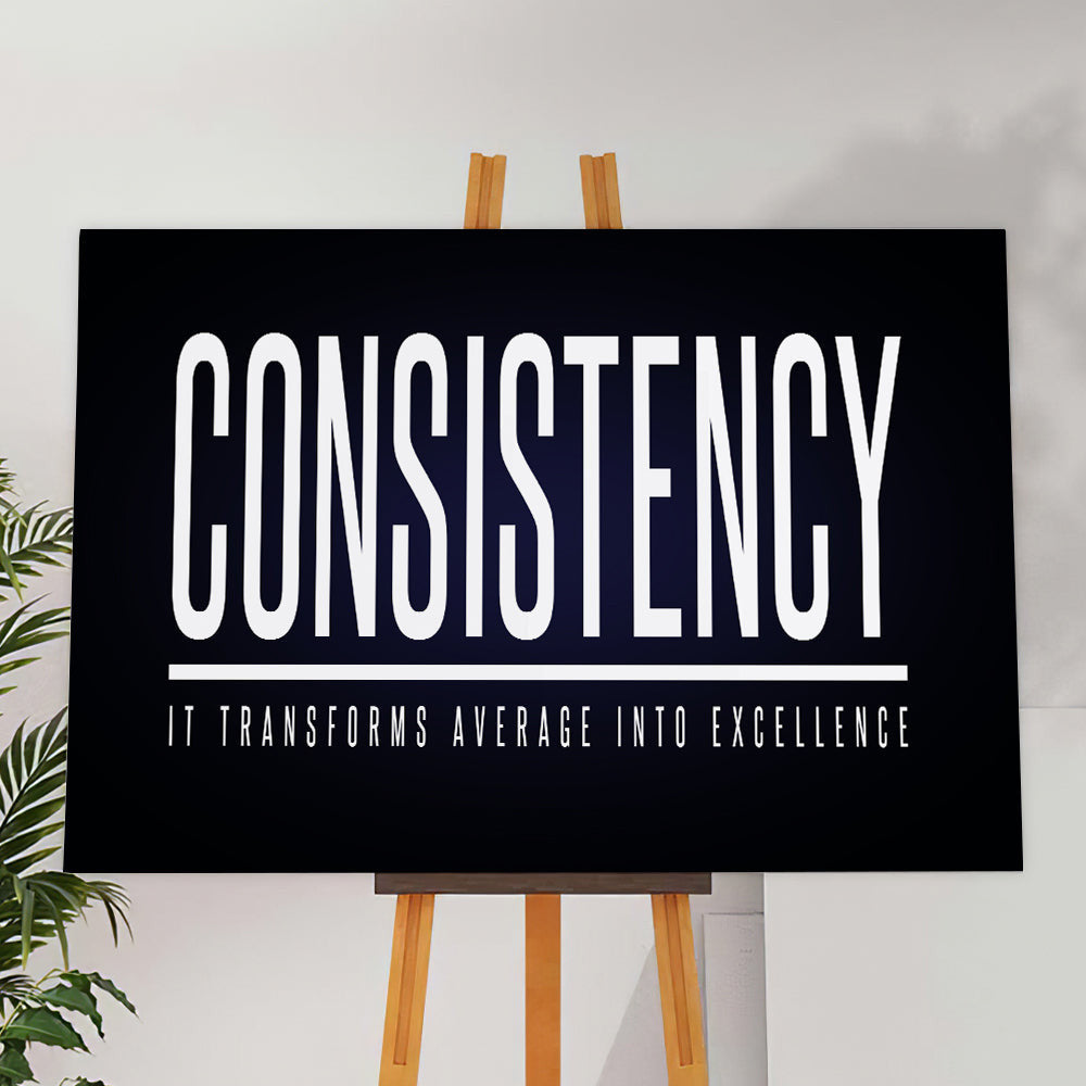 Consistency Definition Motivational Canvas Wall Art