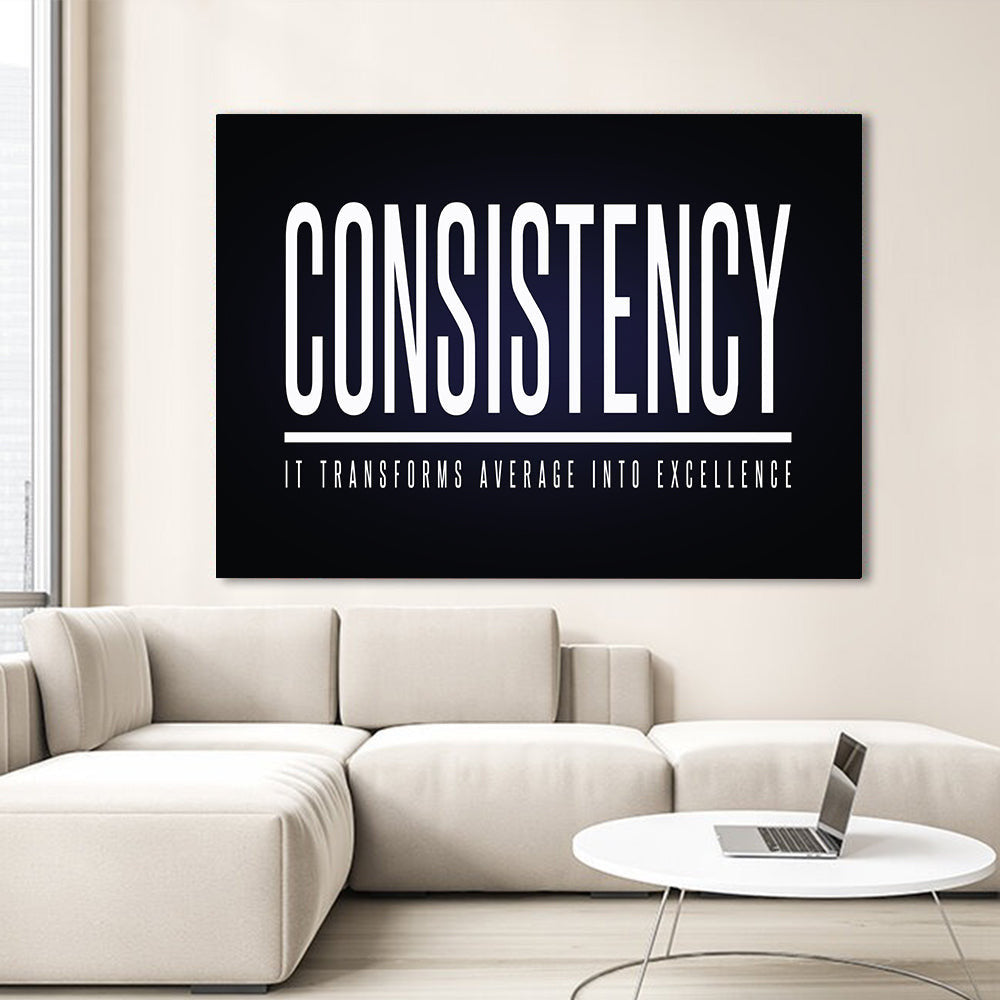 Consistency Definition Motivational Canvas Wall Art
