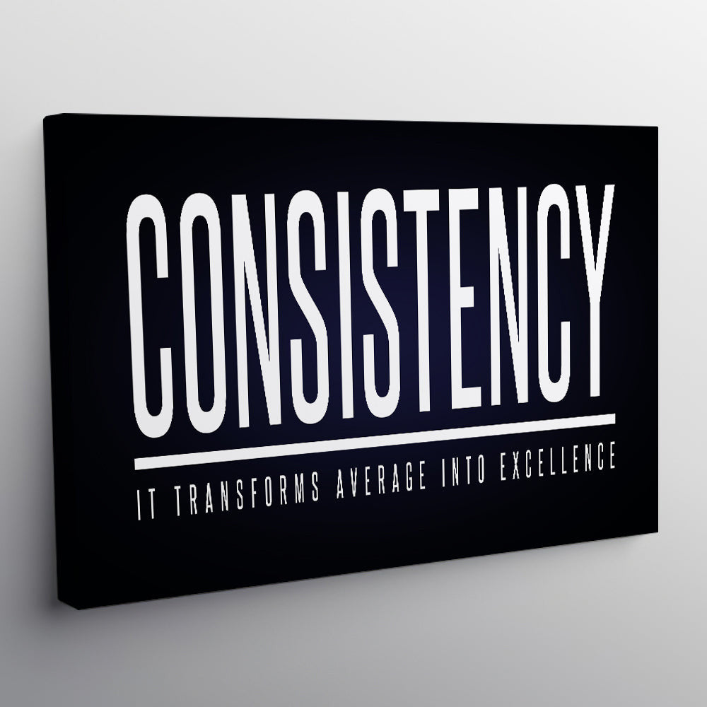 Consistency Definition Motivational Canvas Wall Art
