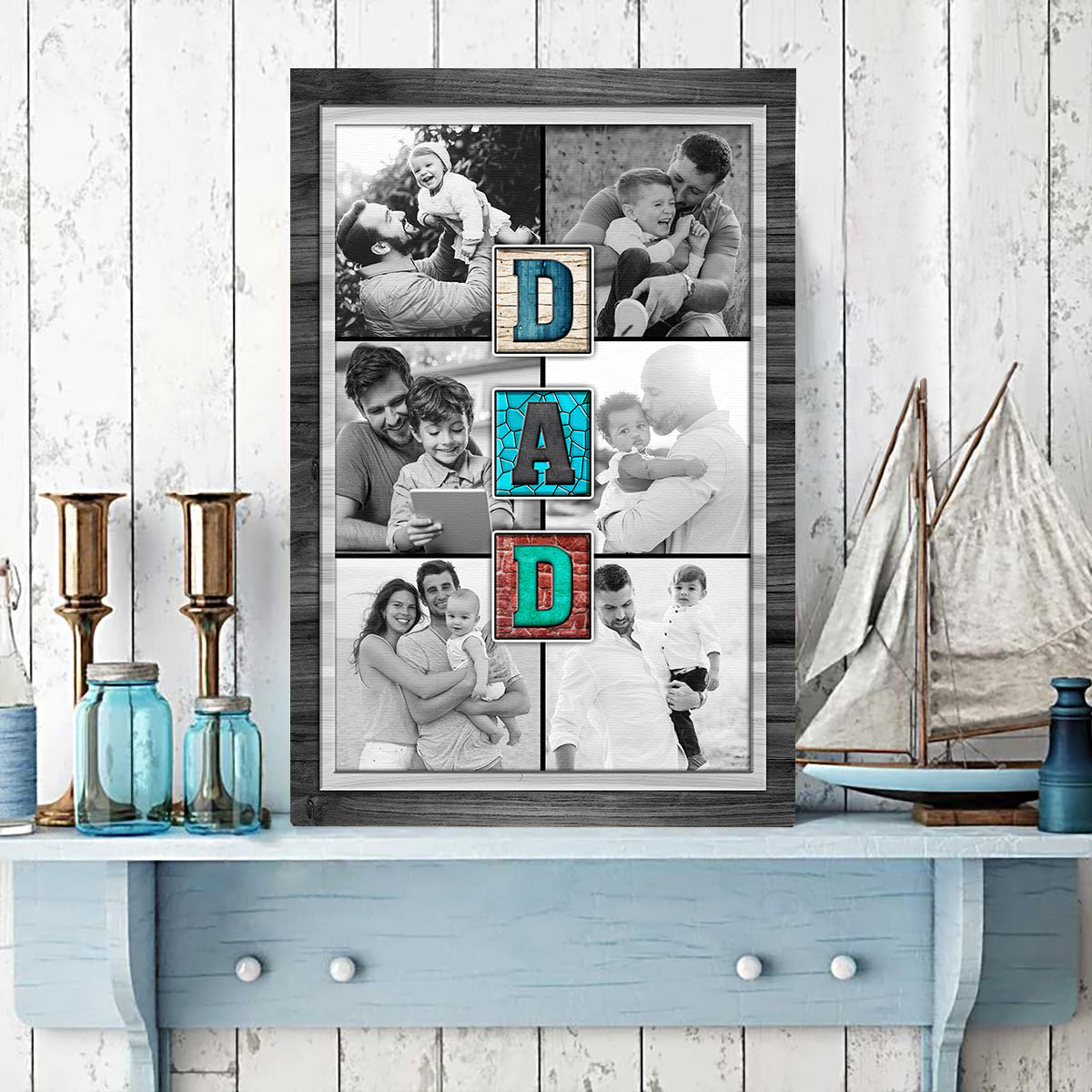 Personalized Photo Father's Day Gift Matte Canvas Wall Art – Gift for Dad
