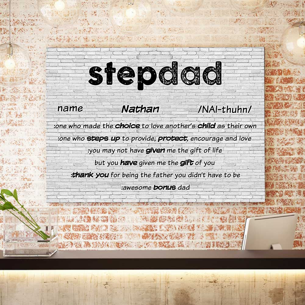 Personalized Stepdad Canvas Wall Art – Father's Day Gift for Stepdad
