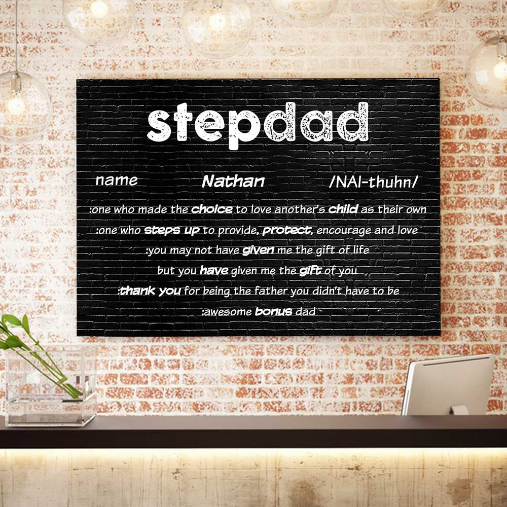 Personalized Stepdad Canvas Wall Art – Father's Day Gift for Stepdad